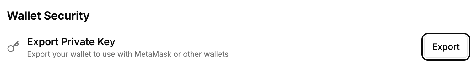 Export Wallet Button